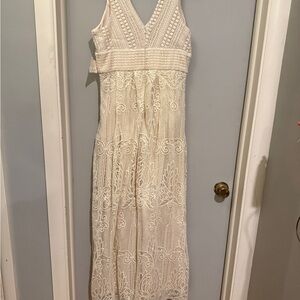 Altar'd State Cream Lace Maxi Dress